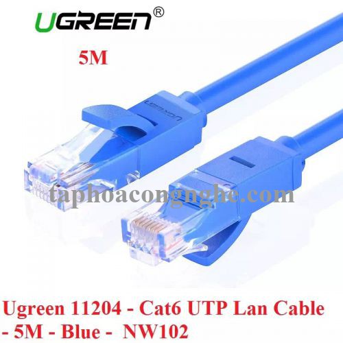Ugreen 11204 5M Màu xanh Cáp mạng LAN CAT6 UPT NW102 30011204